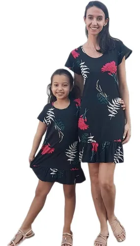 Vestido mae hotsell e filha estampado