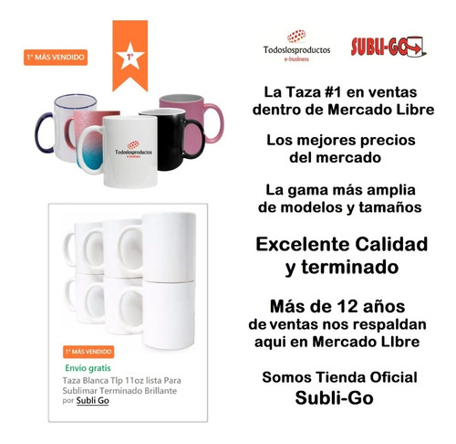Imagen 2 de 10 de Taza Blanca 11oz Tlp Sublimacion Sublimar Caja Con 48 Piezas