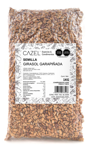 Semilla De Girasol Garapiñada Artesanal Natural 1kg