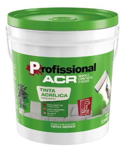 Pintura Acr Profesional 18l. Renner Interior Exterior Kilemy