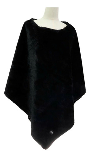 Ruana Pashmina Bufandon Poncho De Mujer Agarrate Catalina Negro Negro Adulto