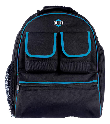 Mochila Porta Herramientas Bulit Reforzada Bolsillo Notebook Color Negro