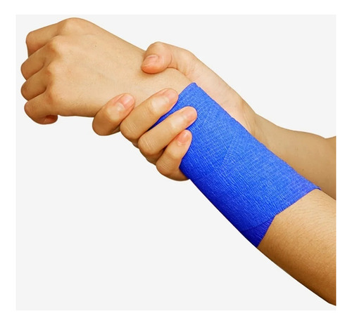 Pack X12 Venda Cohesiva Elástica 5cmx4,5m Venda Autoadherente Vendas Cohesivas Color Azul Para Rehabilitación De Esguinces Y Fracturas Marin Vendas Para Emergencias Botiquín Primeros Auxilios Venda