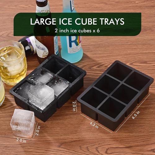 Bandeja Grande Para Cubitos De Hielo De 6 Rejillas Con Tapa,