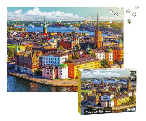 Quebra Cabeça 1000 Peças Verão Em Estocolmo Suécia Europa