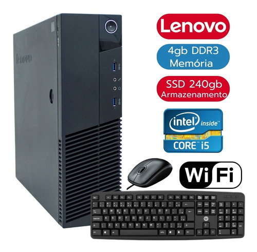 Imagem 1 de 6 de Pc Computador Desktop Intel I5 4º Geração 4gb Ssd240 + Wi-fi