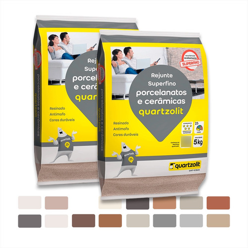 Rejunte Quartzolit Fácil De Misturar /aplicar 5kg Kit C/ 2un