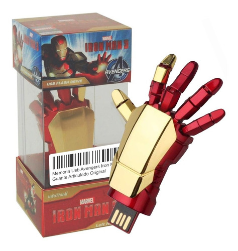 Memoria Usb Avengers Iron Man Guante Articulado Original