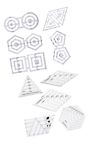 10 Piezas Surtido Acrílico Edredón Acolchado Regla