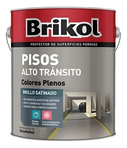 Brikol Piso Alto Transito Microperlas Antideslizante X 1 Lts Acabado Satinado Color Rojo