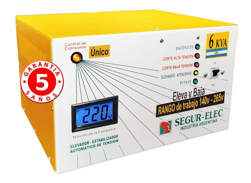 Elevador Automático De Tensión 6 Kva 140 / 245v Casa Hogar