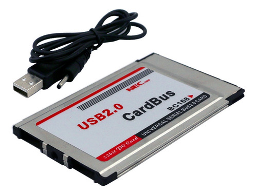 Adaptador De Cartão Pcmcia Para Usb 2.0 Cardbus Dual 2 Porta