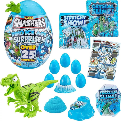 Zuru Smashers Raptor Dino Ice Age Huevo Sorpresa Verde