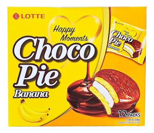 Lotte, Choco Pie Sabor Platano, 336g