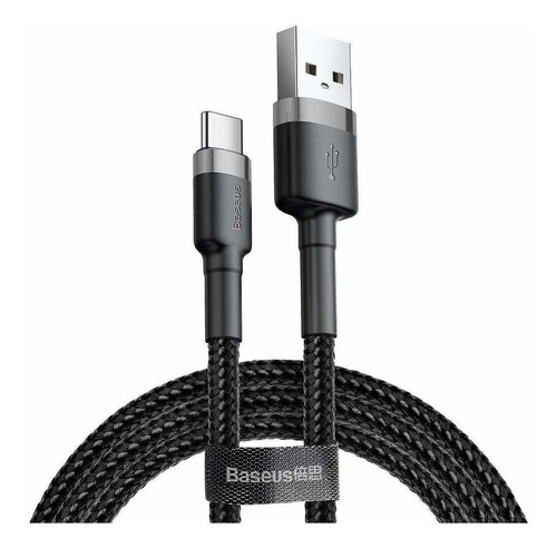 Imagen 1 de 2 de Cable usb tipo c 2.0 Baseus negro/gris con entrada USB salida USB-C