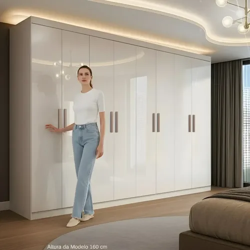 Guarda Roupa Casal Branco Paris 8 Pt 4 Gvt Espresso Móveis