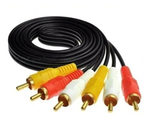 Cable 3x3 Rca Video Y Audio Estéreo Auxiliar Macho 5 Metros