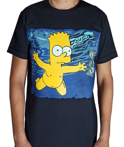 Remera Bart Nirvana - Nevermind - Los Simpson - Full Dark 