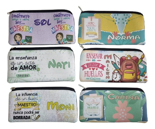 Cartucheras Personalizadas Día Del Maestro 50 Unidades