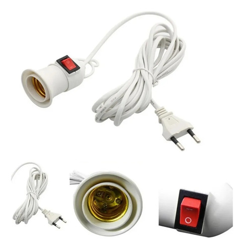 X10 Soquete E27 Con Interruptor Cable 10 Mts Enchufe