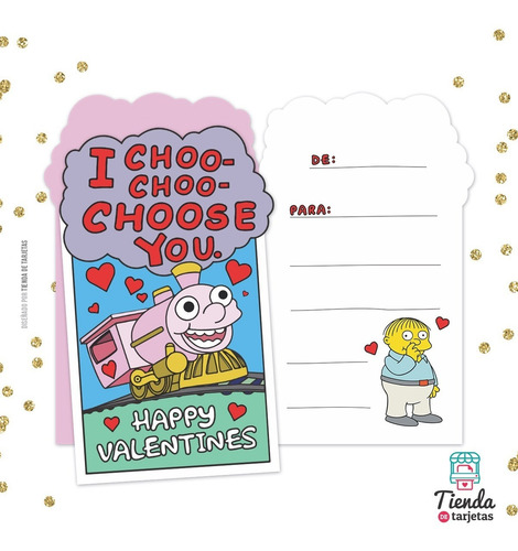 Imagen 6 de 8 de Kit 3 Tarjetas Impresas C/sobre San Valentín De Los Simpsons