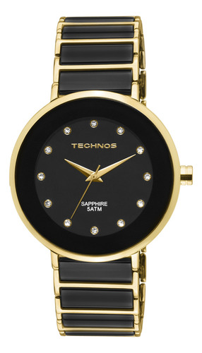 Relógio Technos Feminino Elegance Cerâmica/safira Preto