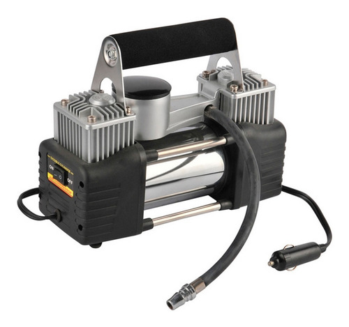 Imagen 2 de 10 de Compresor Aire Manómetro Cilindro 12v Metal Auto 444 Bolso