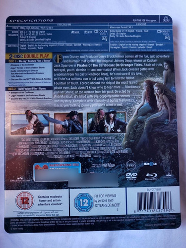 Steelbook Blu Ray Piratas Do Caribe Navegando Águas Misterio