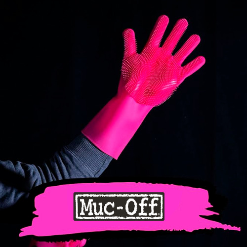 Guantes Muc-off de Fregado Profundo Para Lavar Auto Moto Bici De Silicona Con Cerdas Suaves Talle M