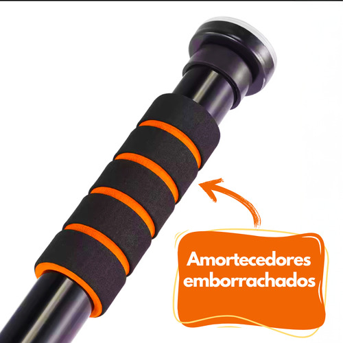 Barra De Porta E Parede Ajustável - Flexão - Musculação Cor Preto