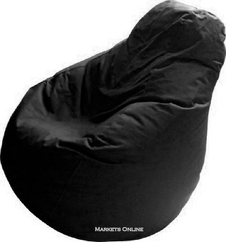 Puff Pera  En Lona Impermeable -  Talla M -color Negro