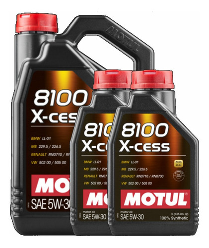 Aceite Motor Auto Motul 8100 5w30 Xcess Bmw Ll01 7l