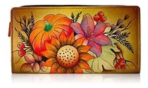 Comprar Anuschka Anna A Mano De Cuero Pintado A Mano De Dos Hojas De