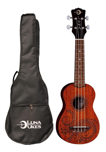 Imagen 1 de 1 de Luna Ukelele Soprano Caoba Tatuaje Saten Natural