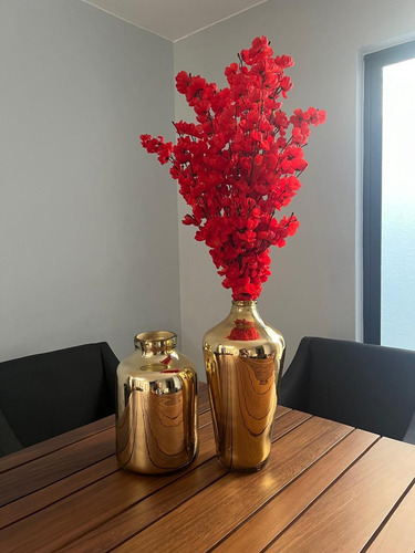 20pz Rama De Cerezo Durazno Flor 30 Varas Artificial 95cm Rojo