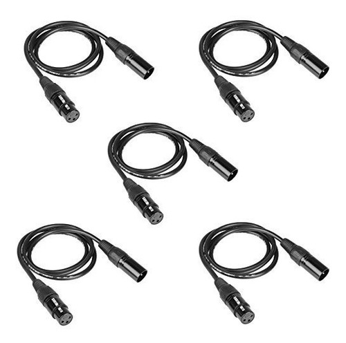 Cable Dmx 5pcs De 65 Pies / 22 Yardas De Cable Largo Xlr Dmx