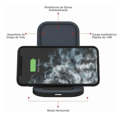 Base De Carga Stand Inalámbrica Mophie 15w Para Smartphones