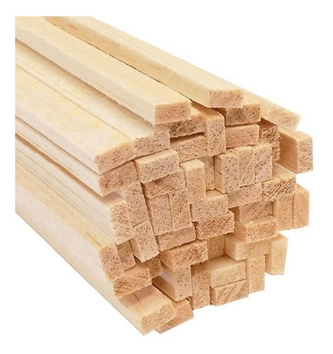 Madera Balsa Varilla 8x8mm X90cm X10 Unidades