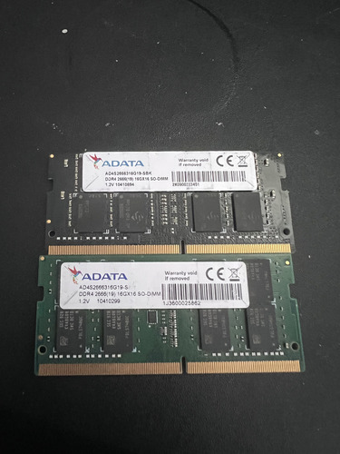 Memoria Ram Ddr4 16gb 2666mhz Adata, So-dimm, Cl19, Non-ecc, (Usado)
