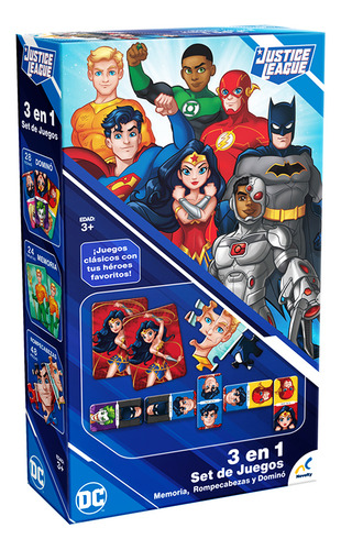 Juego De Mesa 3 En 1 Justice League Mod. Jca-1865 Novelty®