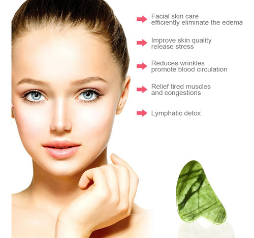 Herramienta Facial Tigerstar Nature Jade Rose Quartz Gua Sha