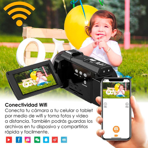 Imagen 3 de 6 de Videocamara 4k Vak 03 Zapata 30mp Pantalla Ips 3' Hdmi 128gb