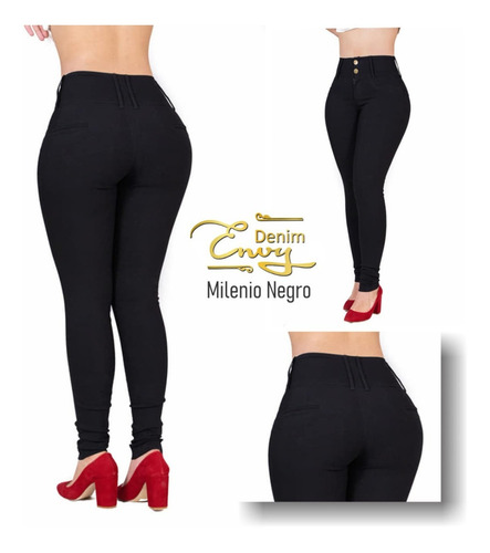 Pantalón De Vestir Dama De Color Strech Jeans Mujer