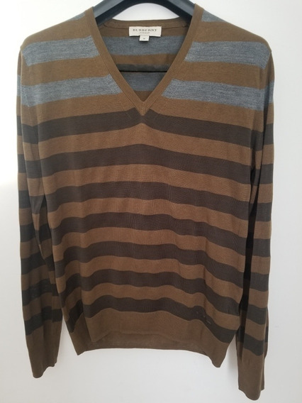 Burberry London Knit V-Neck Suéter De Hombre Tamaño S Azul España |  