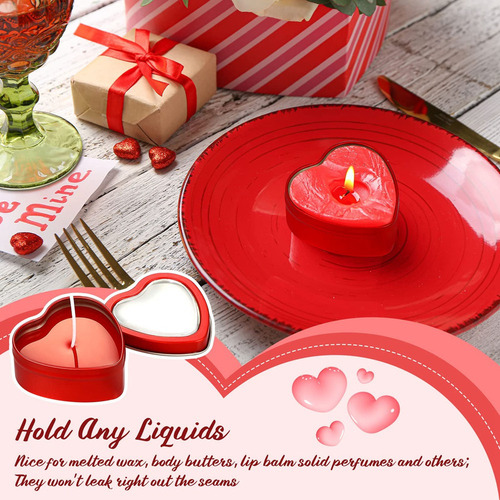 E 16 Latas Metal En Forma Corazón Con Tapa, Latas Met