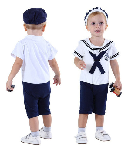 D Ropa Bebé Niños Marinero Armada Estilo Conjunto De Atuendo