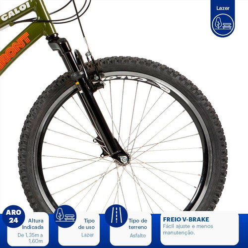 Bicicleta Caloi Max Front - Aro 24 - Freios V-brake-infantil