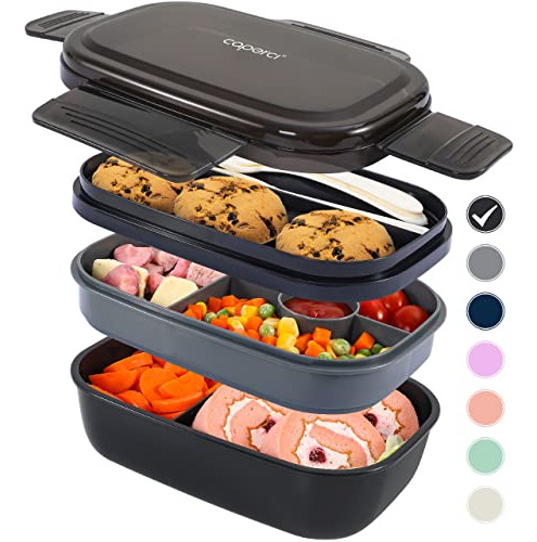 Caperci Stackable Bento Box Adult Lunch Box - 3 Capas Gy1xv