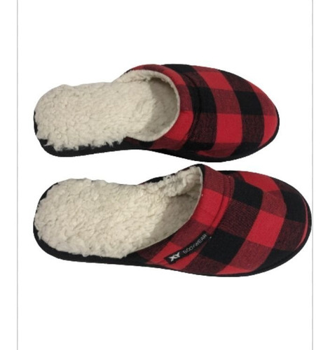 Imagen 1 de 2 de Pantufla Hombre Algodon Cuadrille Con Corderito Xy 97