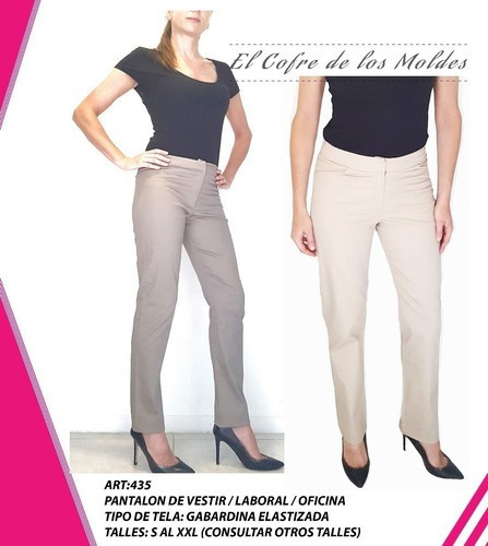 Molde  Pantalon De Vestir , Oficina , Talles S Al Xxl